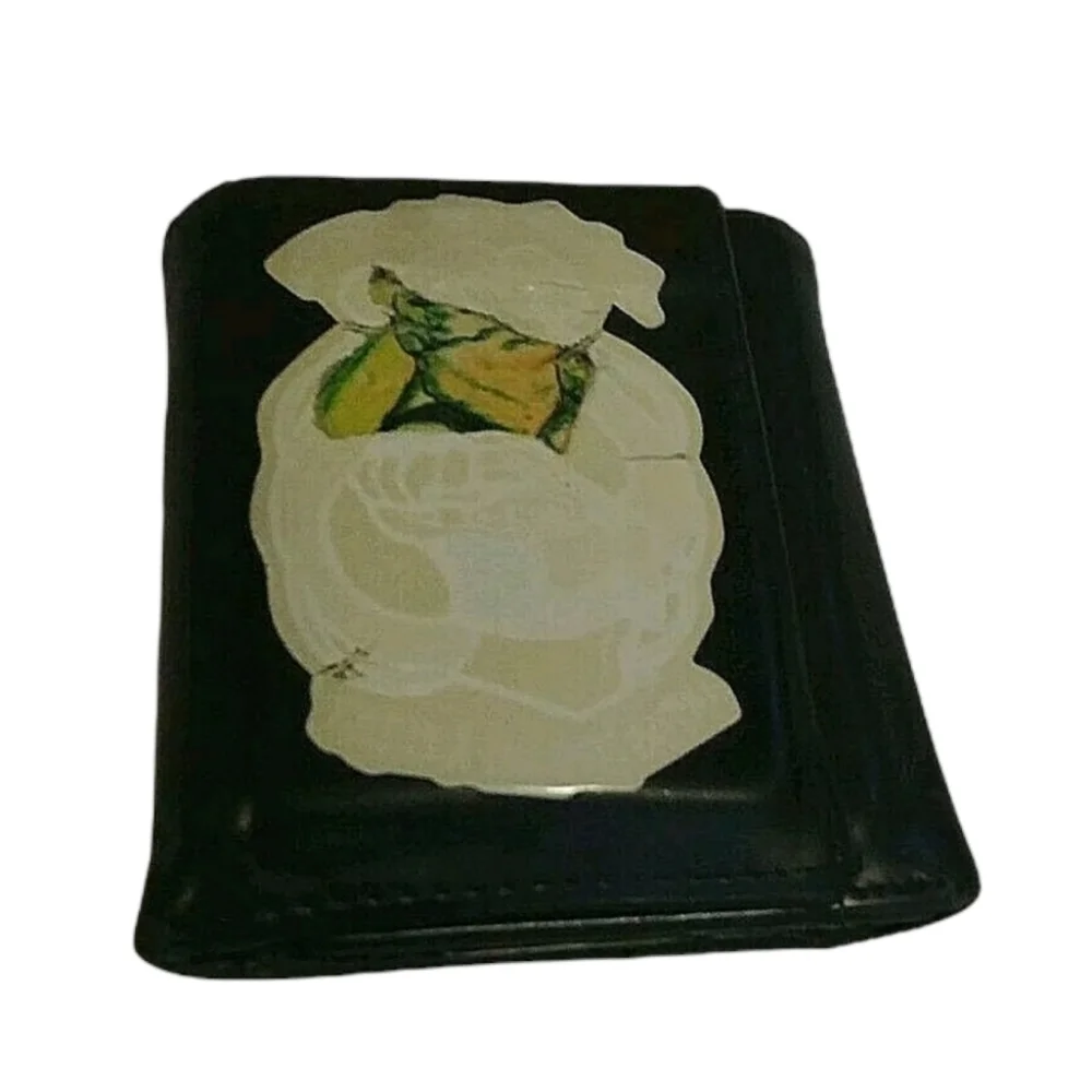 Punita Leather Men's Trifold Security Wallet Black Money Cards